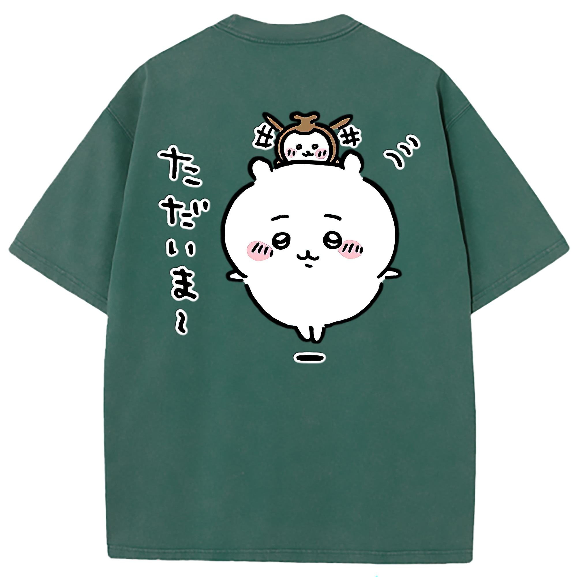 （画像用） ちいかわ ちいかわ Chii-kawa chiikawa 綿100% ヴィンテージ風 半袖Tシャツ（背面プリント）